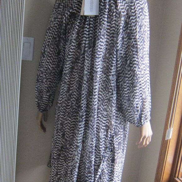 ISABEL MARANT H & M SILK FEATHER PRINT BOHO DRESS NWT $150 CELEB FAV - Picture 7 of 8
